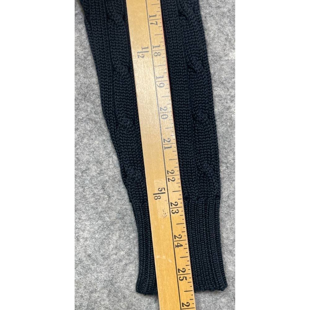 Vintage Ralph Lauren Golf Sweater Womens M Black Yellow Cable Knit V Neck Preppy - Picture 11 of 13